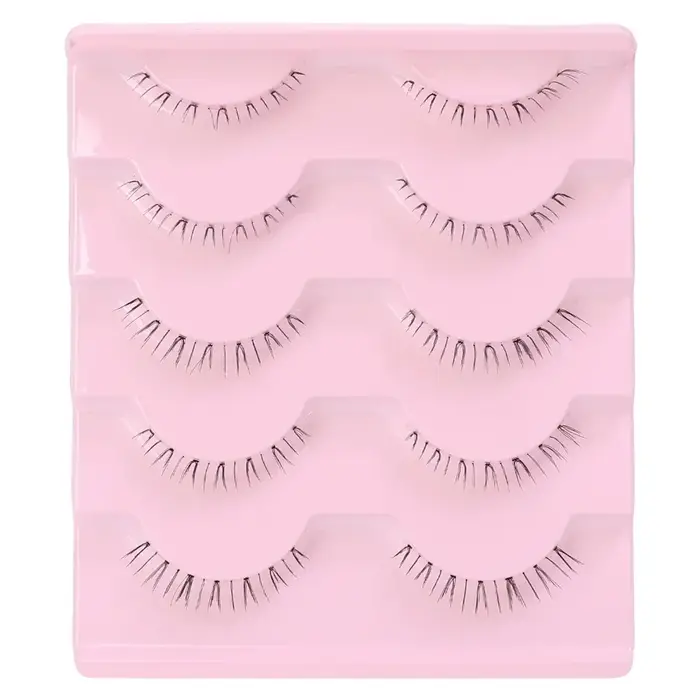 5 paires de cils inférieurs épais Pack bande transparente sous les cils 5D cils inférieurs doux fait