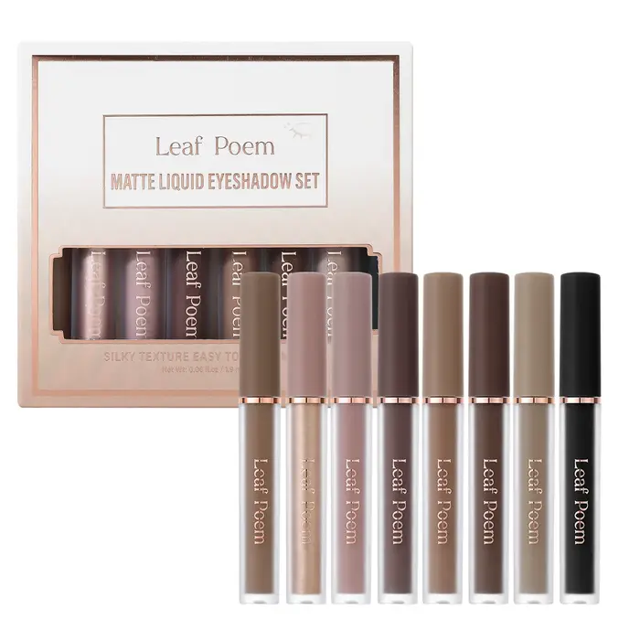 Ensemble de fards à paupières liquides mats imperméables et durables, maquillage naturel pour les ye