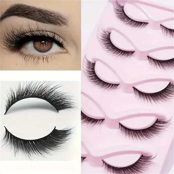 5 paires de faux cils aspect naturel