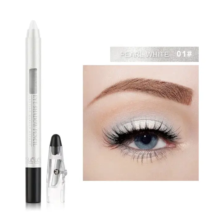 Stylo fard à paupières nacré couché, crayon Eyeliner ver à soie avec taille-crayon, mat, imperméable