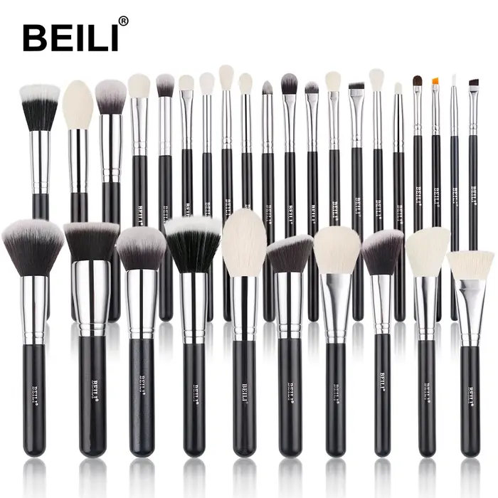 BEILI noir pinceaux maquillage ensemble professionnel naturel chèvre cheveux