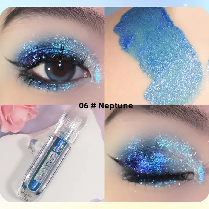 Ombre à paupières liquide brillant, imperméable et résistante à la sueur, adaptée au maquillage de f
