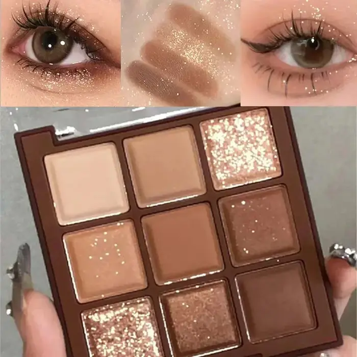 Palette de fards à paupières chocolat 9 couleurs