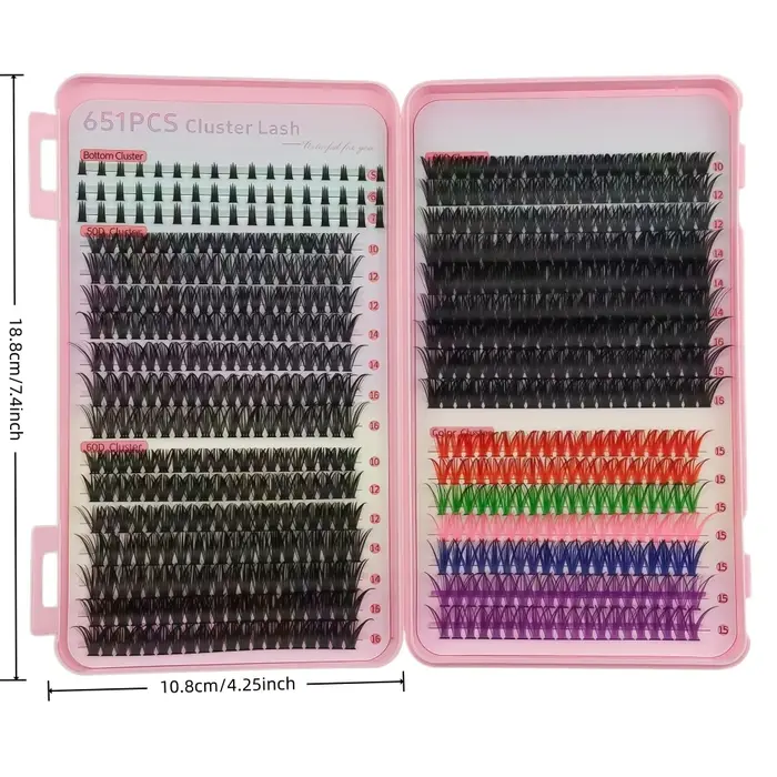Lash Book DIY, Clusters de faux cils individuels colorés