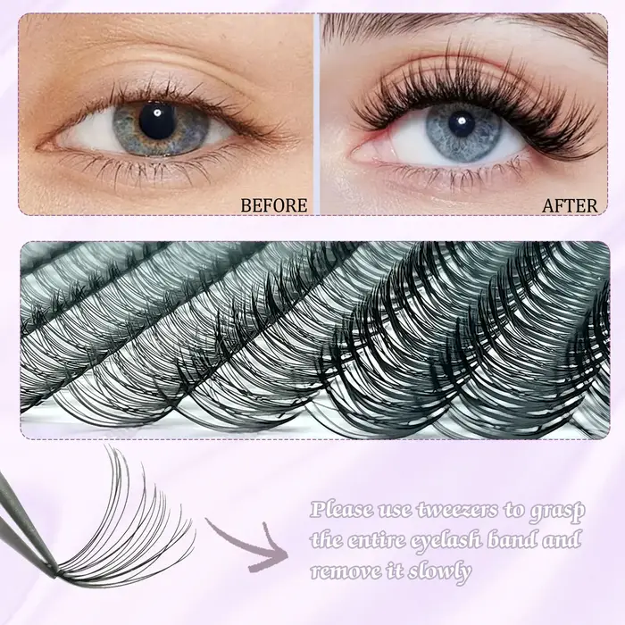200 grappes de faux cils DIY - Boucle C/D