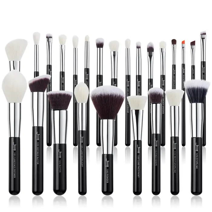 Jessup pinceaux de maquillage ensemble fond de teint poudre professionnel