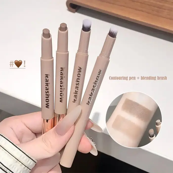 Nouveau Crayon Contour Nez 2026 avec Pinceau Estompeur – Effet Naturel 3D et Illuminateur – Stick