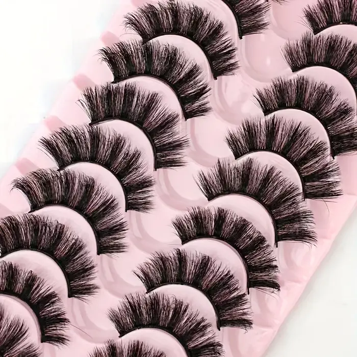 10 paires de faux cils en vison synthétique