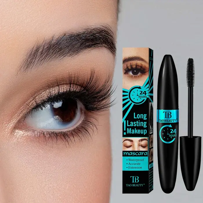 Mascara 5D imperméable, allongeant, recourbé, longue durée, résistant à la sueur, Fiber de soie noir