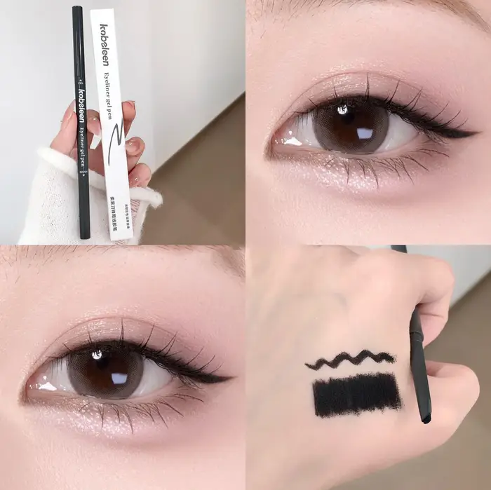 Crayon Eyeliner Double Pointe Pigment Lisse Brun Mocha Doux Aegyosal Imperméable Mat Effet Silkworm