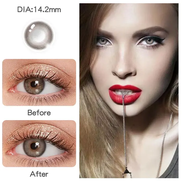 1 paire/2 pièces lentilles marron naturel de mode 14mm