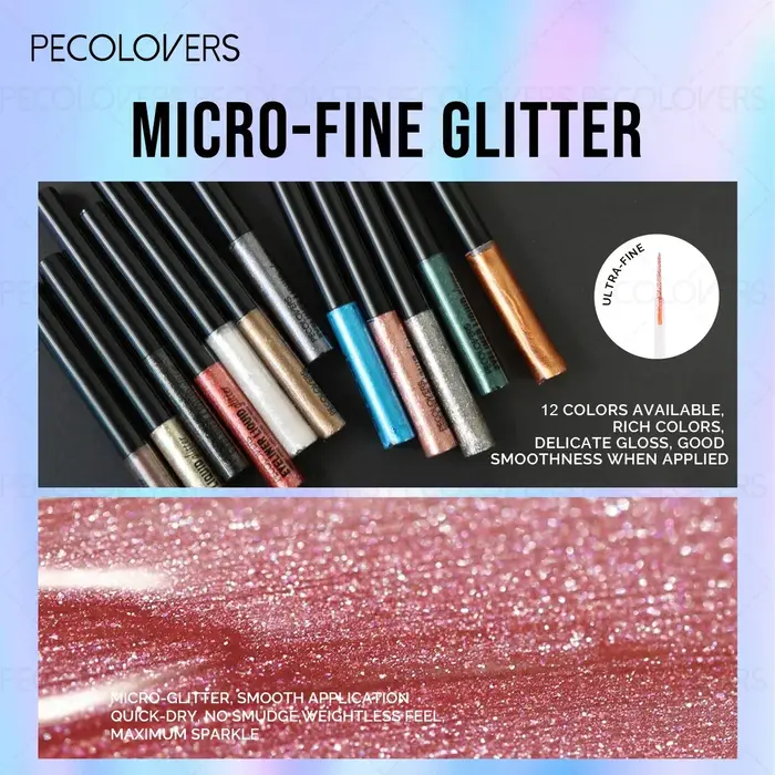 1PC Eyeliner bleu ciel avec des couleurs nacrées éblouissantes et des effets scintillants