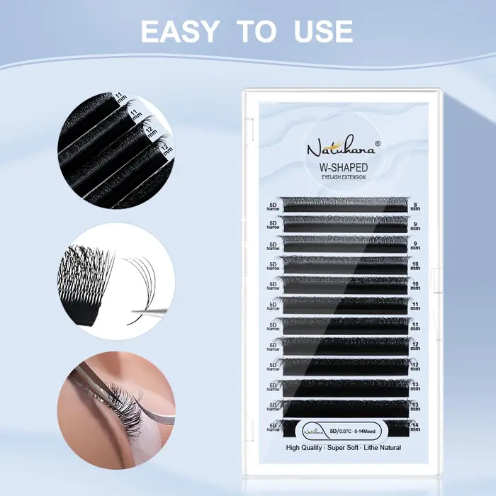Extensions de cils NATUAHANA en forme de V étroit 3D 4D 5D