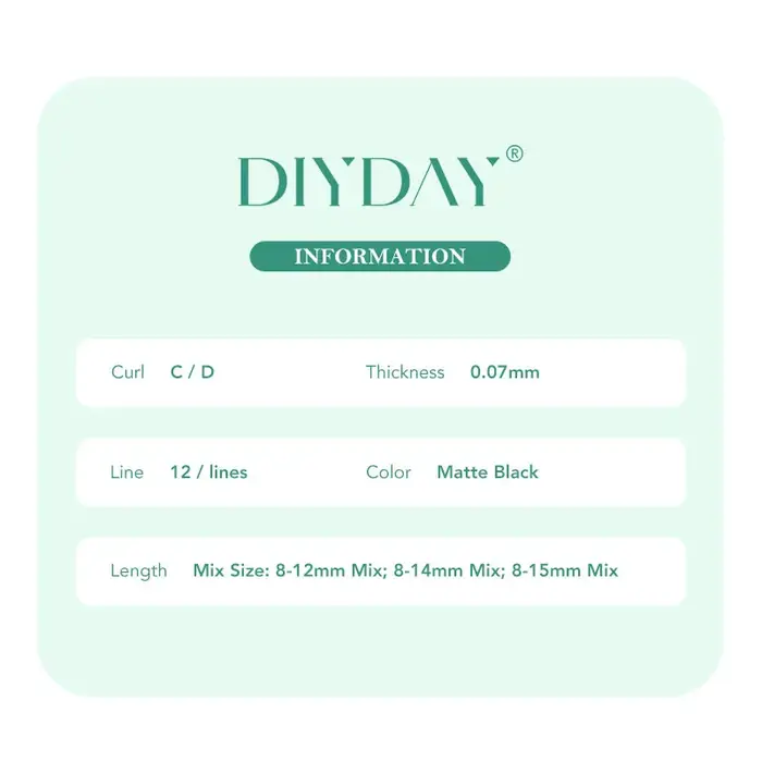 DIYDAY Extension de cils 3D 4D 5D 6D en forme de U nouveau Style
