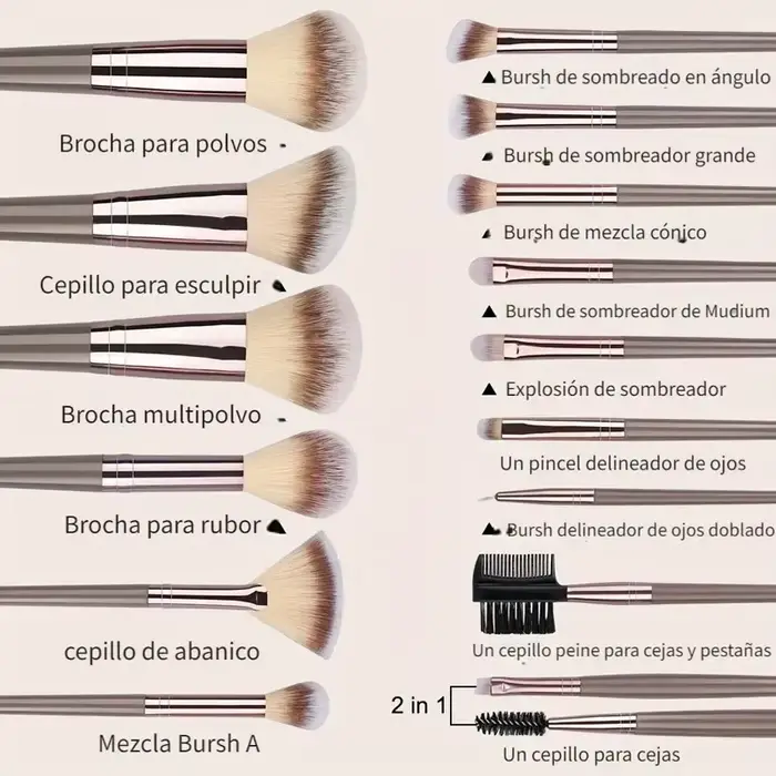 Ensemble professionnel de 3 à 20 pinceaux de maquillage doux et moelleux pour fond de teint, fard à