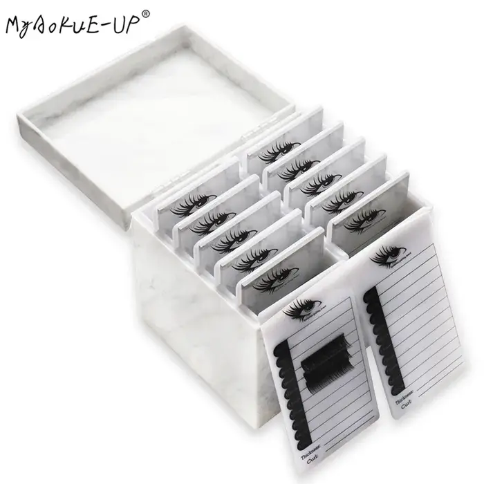 Boîte de Rangement à 5/10 Couches pour Faux-Cils, Palette de Maquillage, Support pour Colle, Outils
