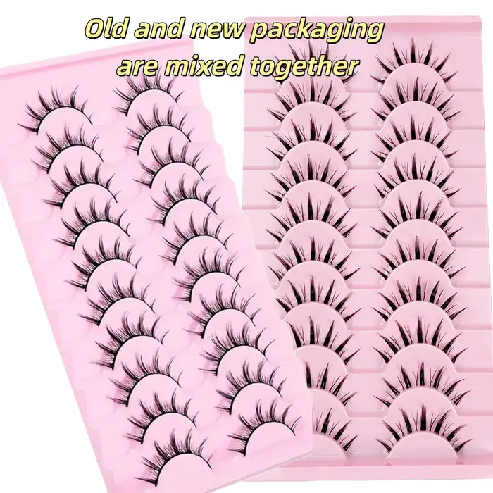 10 paires de faux cils de style anime diabolique