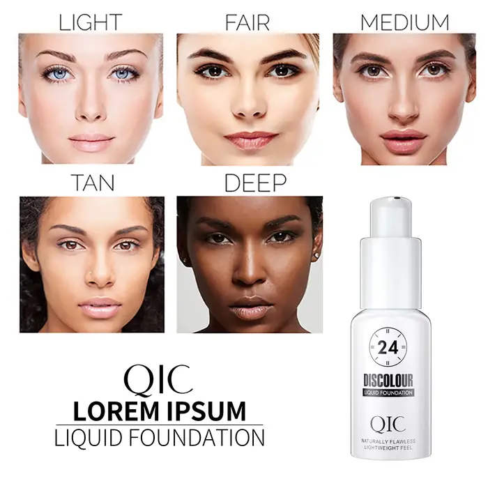 QIC 30ML fond de teint couleur changeante Base de maquillage visage nu couverture complète correcteur mat