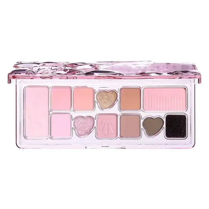 Palette de Fards à Paupières Multicolores Effet Nacré 11 Couleurs Rose Scintillant Longue Tenue Maquillage Yeux Effet Mat Coréen