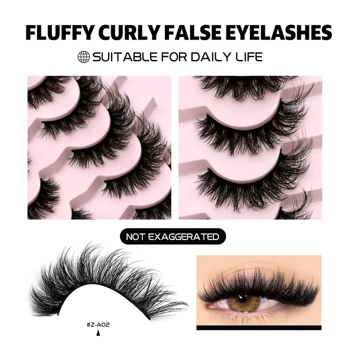 GROINNEYA 7 Paires Faux Cils Naturel