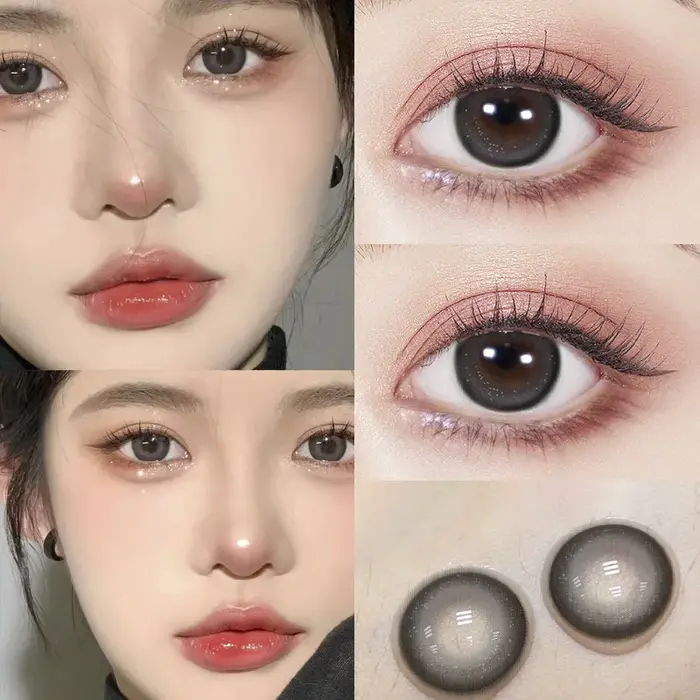 KSSEYE 2 pièces yeux bruns lentilles de couleur naturelle pour les yeux beauté élève avec myopie Prescription cosmétiques annuel nouveau expédition rapide