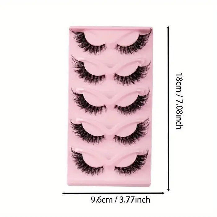 5 paires de faux cils œil de chat dramatiques – Naturels