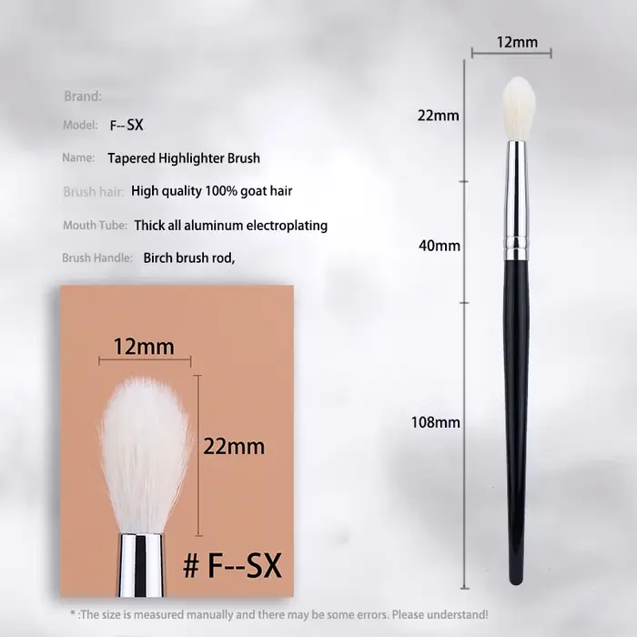 Pinceau surligneur de maquillage 100% poils de chèvre