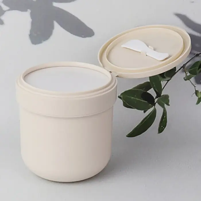 Pot démaquillant rechargeable de 300/400ml, 1 pièce, avec cuillère, Pot de maquillage vide en plastique, Pot de voyage pour crème pour le visage, Lotion, récipient cosmétique