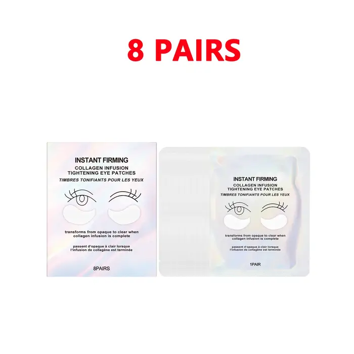 Patchs sous les yeux au collagène, 8 paires, masque Hydrogel pour les yeux, pour les cernes, les yeu