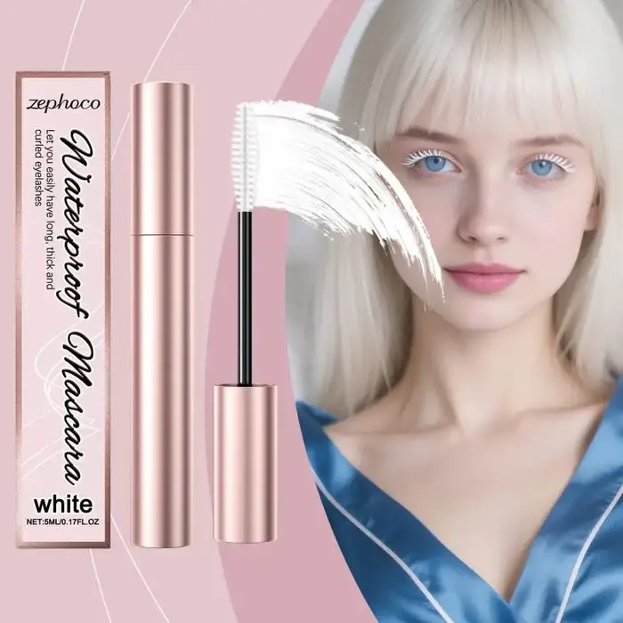 Mascara blanc pour cils recourbés, imperméable, résistant à la sueur, longue durée, sans bavures, ma