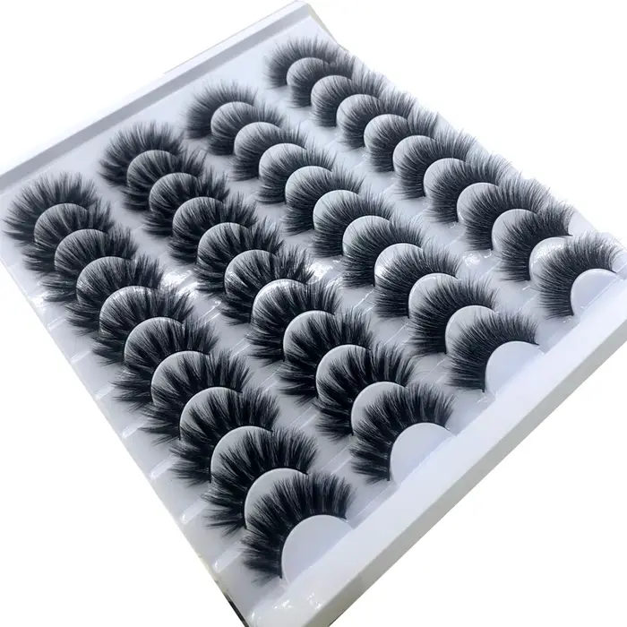AMSDCN nouveaux 16/20 paires de cils 100% vison étendent naturellement et dramatiquement les faux
