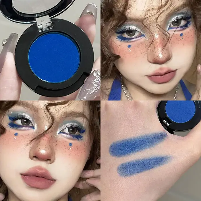 Punk fumé rouge noir ombre à paupières Palette imperméable gothique mat bleu fard