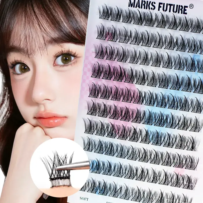Cils adhésifs réutilisables 100 pièces faux cils auto-adhésifs aspect naturel Manga vaporeux adaptés