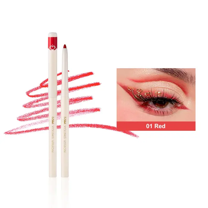 Crayon Eyeliner Rétractable 12 Couleurs Scintillant Anti-Bavure 2-en-1 Stylo Maquillage Multi-Fard à