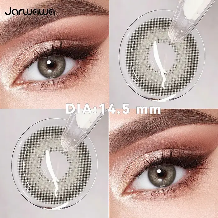 JARWAWA 1 Paire Lentilles de Contact Cosmétiques Colorées Effet Naturel Grandes Yeux Coréennes Mensuelles Bleu Gris
