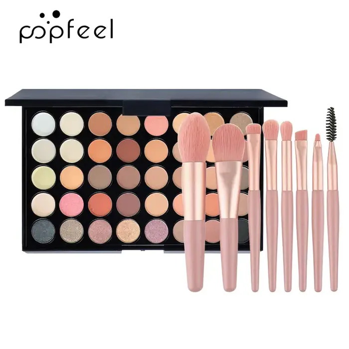 Palette de fards à paupières POPFEEL 40 couleurs, palette de fards à paupières professionnelle, pale