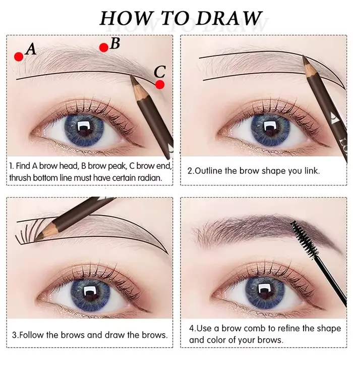 Crayon à sourcils professionnel imperméable pour femmes
