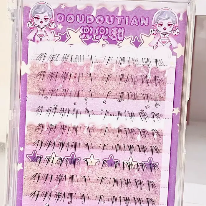 Cils inférieurs Oblique volant chat moustaches femmes naturel auto-adhésif