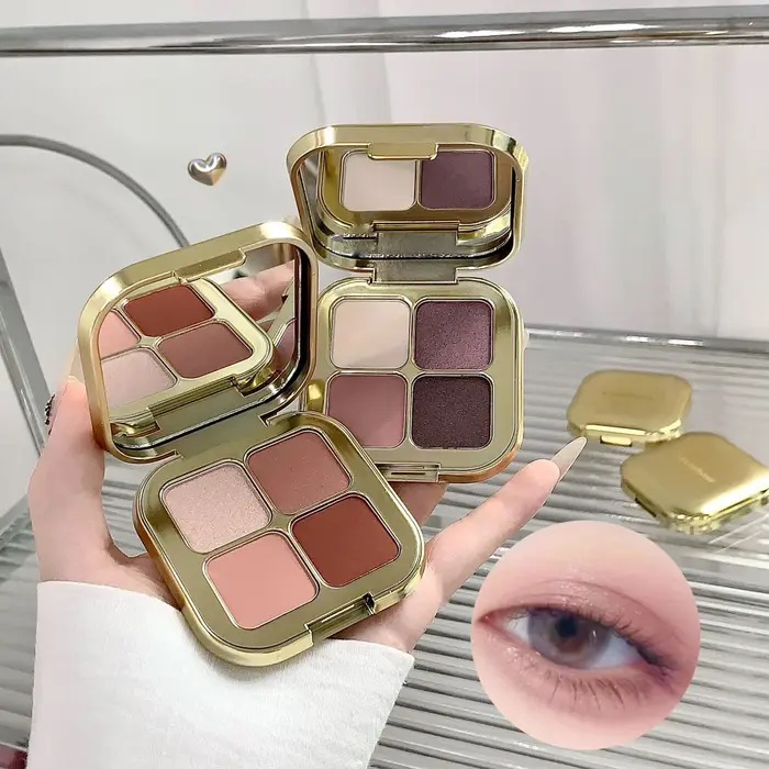 KAKASHOW 4 couleurs fard à paupières Palette mat miroitant nacré paillettes ombre