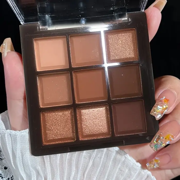 2024 moka chocolat 9 couleurs fard à paupières Palette mat nacré paillettes finition maquillage