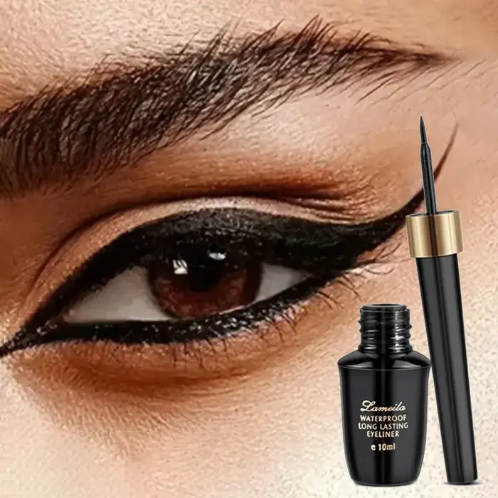 Stylo eye-liner liquide noir imperméable ultra-fin pour les yeux en gel à pointe dure longue durée