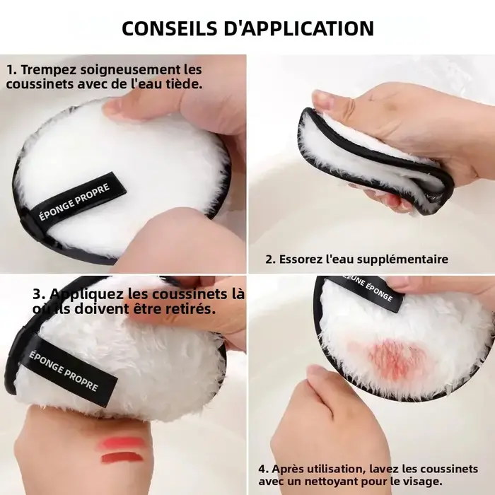 1/3 pièces disques réutilisables démaquillant lingette tampons de coton microfibre maquillage visage serviette tissu lavable éponge soins de la peau nettoyage bouffée
