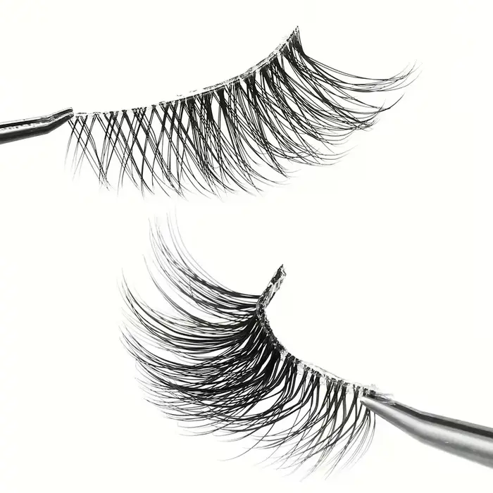 5 paires de demi-cils bouclés à l'aspect naturel - Ajoutez du volume et de la définition à vos yeux pour les rendez-vous