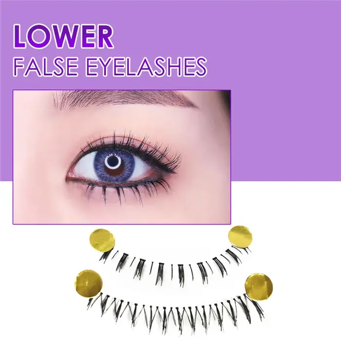 10 paires de cils inférieurs Pack 8 Styles différents sous les cils cils inférieurs doux à la main bande transparente cils inférieurs