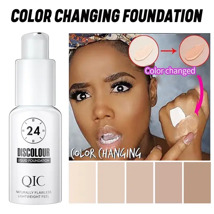 QIC 30ML fond de teint couleur changeante Base de maquillage visage nu couverture complète correcteur mat