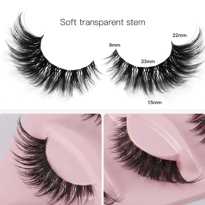 5 paires de faux cils œil de chat, cils naturels longs style manga, cils ailés allongés, faux cils pour maquillage