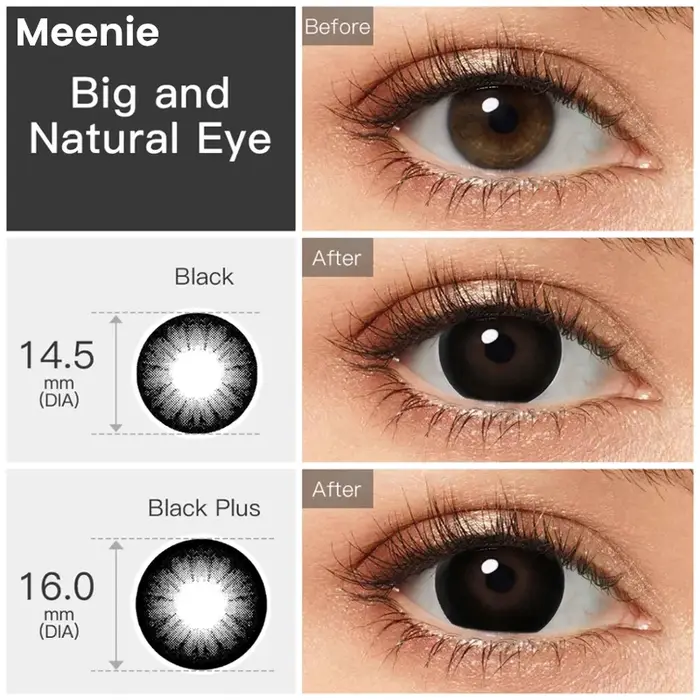 Lentilles de contact Meenie 16mm Big Eye noires
