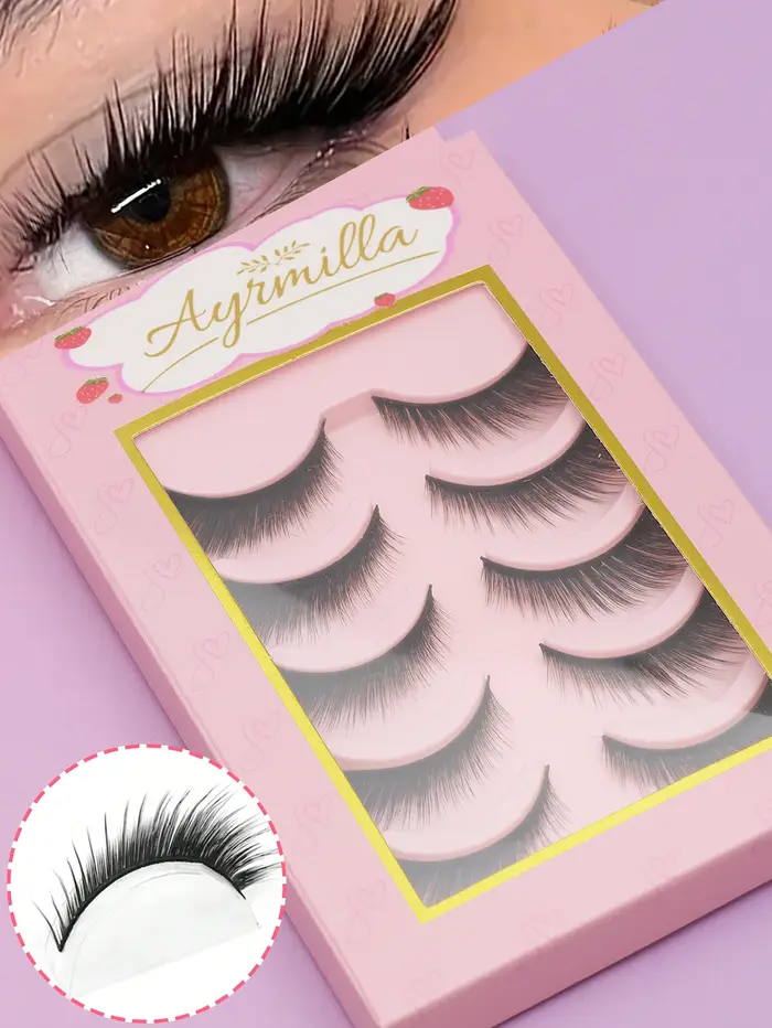5 paires de cils style aiguisé naturel beau usage effet confortable faux