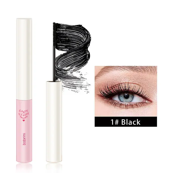 Mascara imperméable et sans maquillage, base allongée, cryptée, mince, bouclée et durable sans bavur