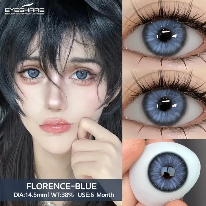EYESHARE 1 paire série FLORENCE lentilles de contact colorées à la mode pour les yeux doux annuel Contacts bruns